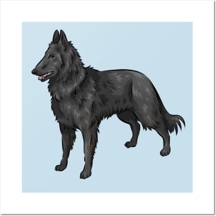 Belgian Shepherd Dog | Groenendael | Cute Dog Cartoon Posters and Art